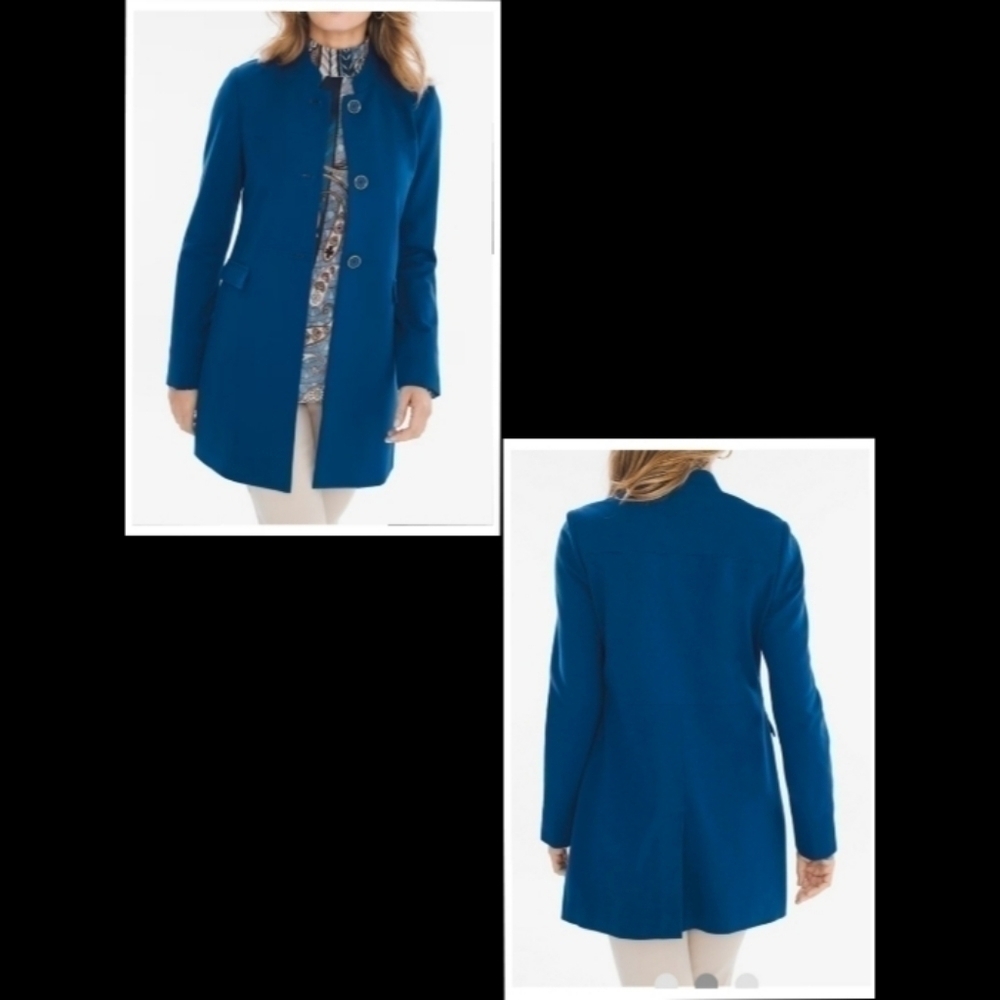 Chico’s Clean Ponte Jacket Chico's Size 0 (S/4) Victorian Blue